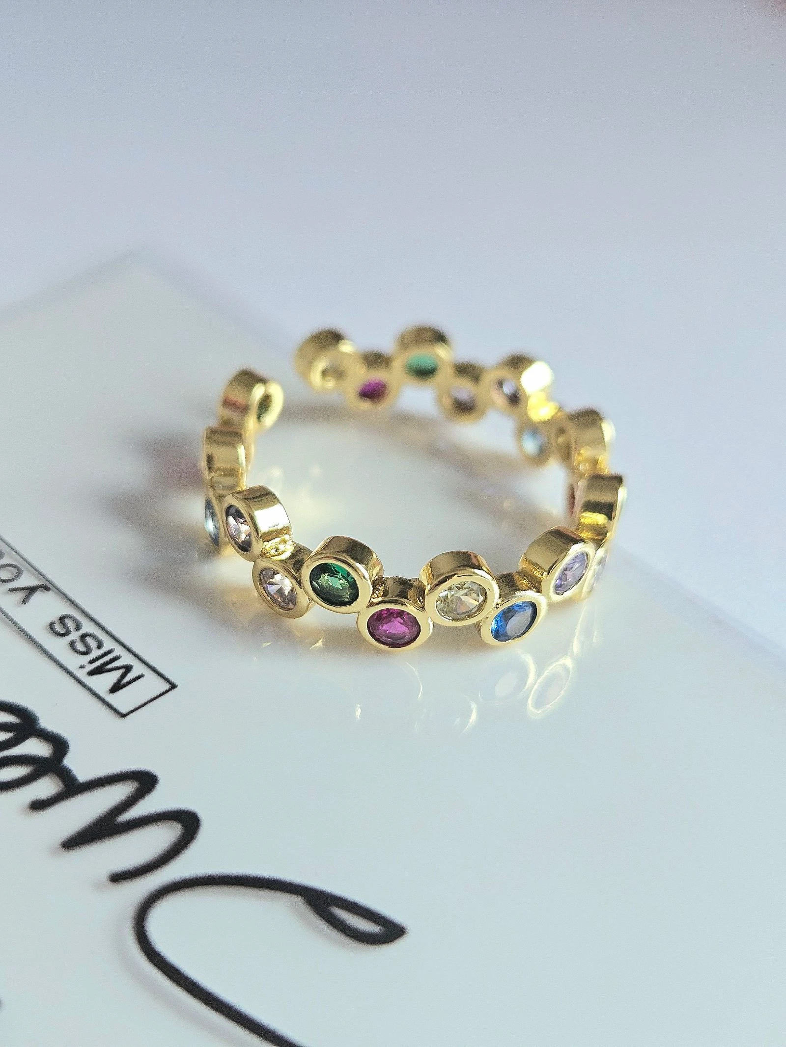 Bague en acier inoxydable multicolore tendance